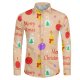 Men's Fashion Casual Christmas Element Printed Shirt Top