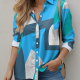 Colorful Geometric Printing 3D Digital Elegant Commuting Cardigan Shirt