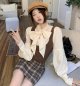 Wooden Ear Bow Lace-up Long Sleeve Shirt